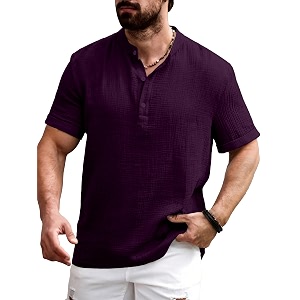 Men Shirt Black Textured Cotton Blend