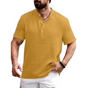 Men Shirt Black Textured Cotton Blend