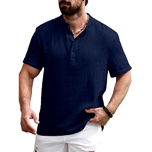 Men Shirt Black Textured Cotton Blend