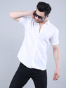 raziya fashion Men Solid Casual White Shirt