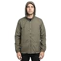 Men Solid Crush Fabric Hooded Windcheater Jacket