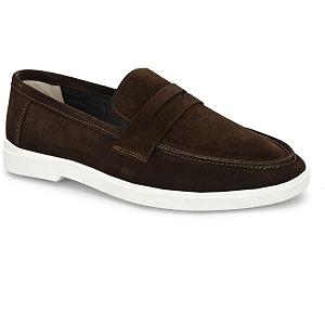 Men Suede Leather Loafers with Bow -