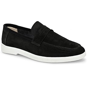 Men Suede Leather Loafers with Bow -