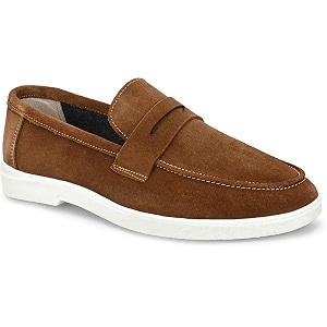 Men Suede Leather Loafers with Bow -