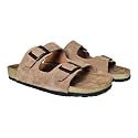 Men Suede Leather Sandals Cushioned Footbed