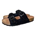 Men Suede Leather Sandals Cushioned Footbed