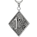 THE MEN THING Alloy Pendant with Pure Stainless Steel 24inch Round Box Chain, American trending Style - Round Box Chain &amp; Pendant for Men &amp; Boys