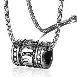 the men thing alloy pendant with pure stainless steel 24inch round box chain american trending style - round box chain amp pendant for men amp boys