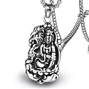 THE MEN THING Alloy Pendant with Pure Stainless Steel 24inch Round Box Chain, American trending Style - Round Box Chain &amp; Pendant for Men &amp; Boys