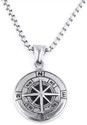 THE MEN THING Compass Pendant with 24inch Chain, American Style - Chain & Pendant for Men Stainless Steel Pendant