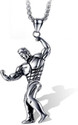 THE MEN THING Fitness Pendant with 24inch Chain, American Style - Chain & Pendant for Men Stainless Steel Pendant