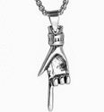 THE MEN THING Gesture Pendant with 24inch Chain, American Style - Chain & Pendant for Men Stainless Steel Pendant