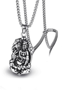 the men thing guanyin pendant with 24inch chain american style - chain  pendant for men stainless steel pendant