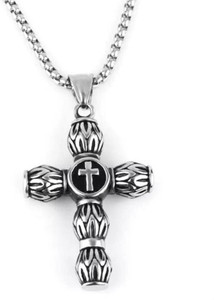 the men thing round cross pendant with 24inch chain american style - chain  pendant for men stainless steel pendant