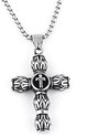 THE MEN THING Round Cross Pendant with 24inch Chain, American Style - Chain & Pendant for Men Stainless Steel Pendant