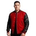 Men Varsity Jacket College Baseball Letterman Wool Jacket Leather Sleeves