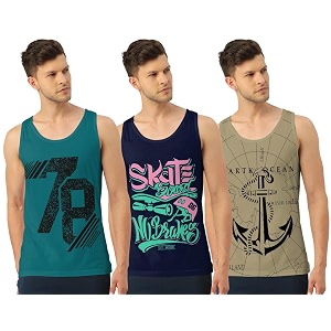 men vest versatile pure cotton sleeveless regular fit trendy printed sando baniyan ganji for men and boys suitable for gym workouts vacations and beaches casual sports