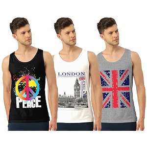 men vest versatile pure cotton sleeveless regular fit trendy printed sando baniyan ganji for men and boys suitable for gym workouts vacations and beaches casual sports