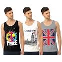 Men Vest Versatile Pure Cotton Sleeveless Regular Fit Trendy Printed Sando Baniyan Ganji for Men and Boys Suitable for Gym Workouts Vacations and Beaches Casual Sports