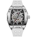 Men Watches Tonneau Mechanical Automatic Winding Elegant Wristwatch for Men