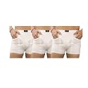 Men White Cotton Pocket Trunks Underwear 3