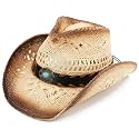 Pro Celia Men Women Cowgirl Straw Western Cowboy Hat
