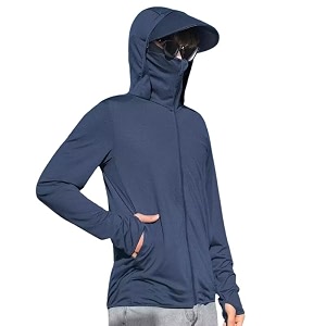 men and womens uv protection jacket with detachable hood and large brim for summer