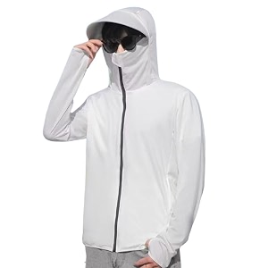 men and womens uv protection jacket with detachable hood and large brim for summer