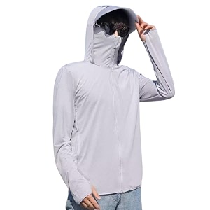 men and womens uv protection jacket with detachable hood and large brim for summer