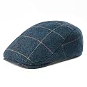 FEINION Men Wool Blend Flat Cap Tweed Newsboy Ivy Hat