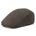 FEINION Men Wool Blend Flat Cap Tweed Newsboy Ivy Hat