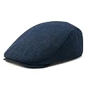 FEINION Men Wool Blend Flat Cap Tweed Newsboy Ivy Hat