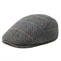 FEINION Men Wool Blend Flat Cap Tweed Newsboy Ivy Hat