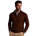 Men Woolen High Neck Half Zip Full