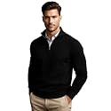 Men Woolen High Neck Half Zip Full