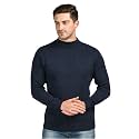 Men Woolen Round Neck Solid Striped Design