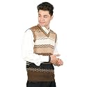 Men Woolen V-Neck Printed Design Sleeveless Pullover