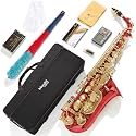 Mendini By Cecilio Eb Alto Saxophone Kit for Beginner - Gold Red