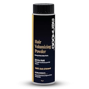menhood hair volumizing powder for men - instant mega volume amp texture in flat stiff hair 24 hours strong hold matte finish natural amp safe suitable for all hair type