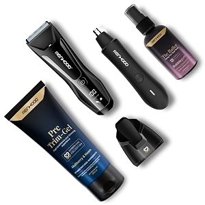 menhood up-down package 20 - trimmer 20 nosar nose amp ear hair trimmer the baller balls spray pre-trim gel  skin protection  travel essentials  gift for him  men grooming kit bubble gum