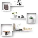 Wooden Wall Hanging Cube Shape Shelf | Wall Mount, Set of 3, Cube Wall Shelves for Wall Decor, Floating Box Shelves, Living Room, Bathroom, Office (Yellow &amp; Grey)