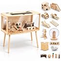 Menkxi 18 in 1 All-in-one 32" Large Hamster Cage Kit with 24" Stand