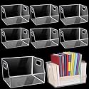 Menkxi 4 Pcs Clear Large Storage Book Display Case Book Organizer