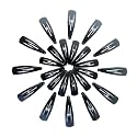 meNmy� Glossy Black Metal Tic Tac Hair Clips for Women Pack of 24 Pieces