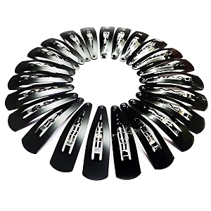 matt black metal tic tac hair clips for women pack of 24 pieces