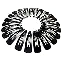 Matt Black Metal Tic Tac Hair Clips for Women Pack of 24 Pieces