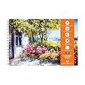 MENORAH - A4 Drawing Sketch Notebook- Perforated Textured Paper-140 GSM- 100 Pages / 50 Sheets- (21.0 cm x 29.7 cm)- (Lavender Garden) Design