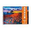 MENORAH - A4 Sketch Book - 140 GSM | (100 Pages/50 Sheets) | Metal Wire-O Bound Sketchbooks for Artists | Drawing Books - (21.0 X 29.7 Cm)- Poppy Field Design