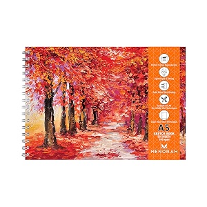menorah - a5 - sketch artist book  140 gsm drawing notebook  50 sheets100 pages  metal wire-o bound sketchbook  148 cm x 21 cm - maple boulevard