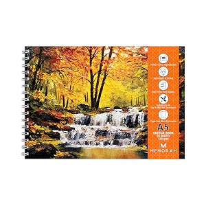 menorah - a5 - sketch artist book  140 gsm  drawing notebook  50 sheets100 pages  metal wire-o bound sketchbooks  148 cm x 21 cm - tropical cascade